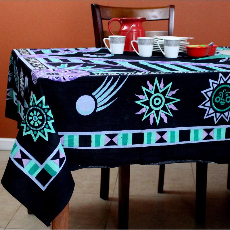 Cotton Celestial Sun Moon Star Rectangle Tablecloth Collection