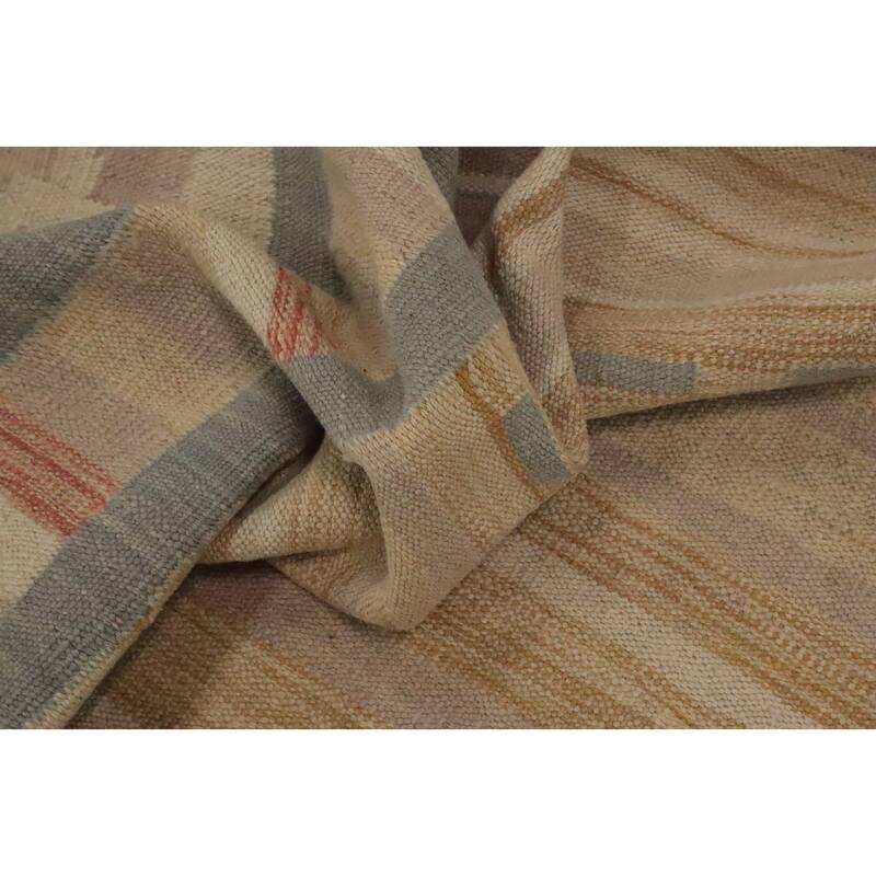 Hand Woven Oriental 100% Wool Carpet Southwestern Tribal Multi-Colored Kilim Area Rug - 9' 10'' X 8' 4''