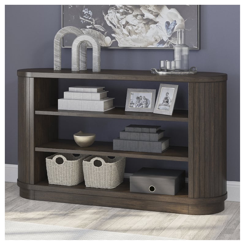 Signature Design by Ashley Korestone Warm Brown 60" Credenza - 57.88"W x 16"D x 34"H - Wood Finish - Warm Brown