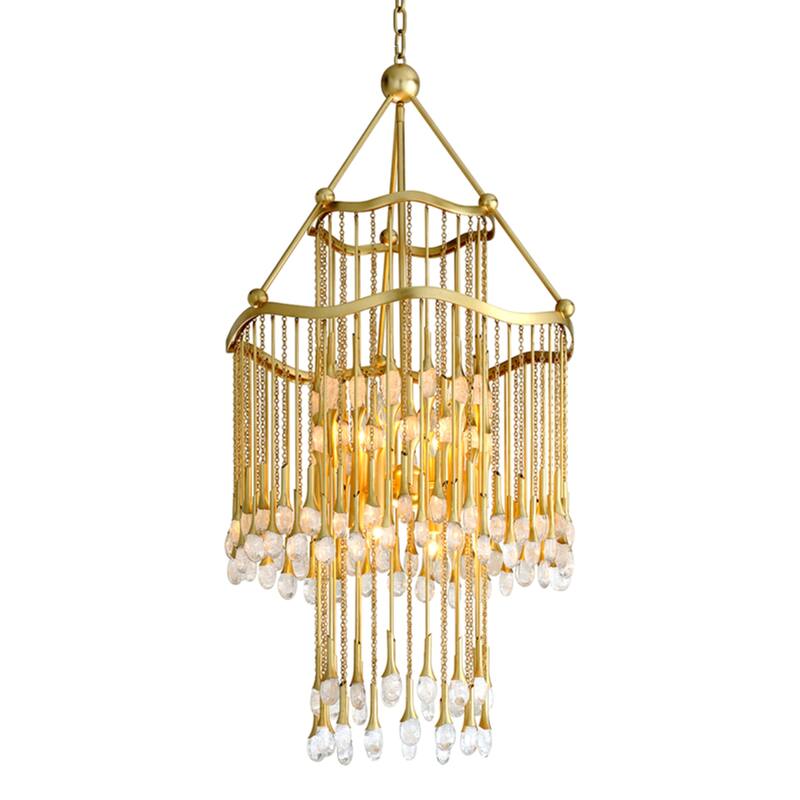 Corbett Lighting Kiara 8-light Gold Leaf Chandelier with Clear Glass