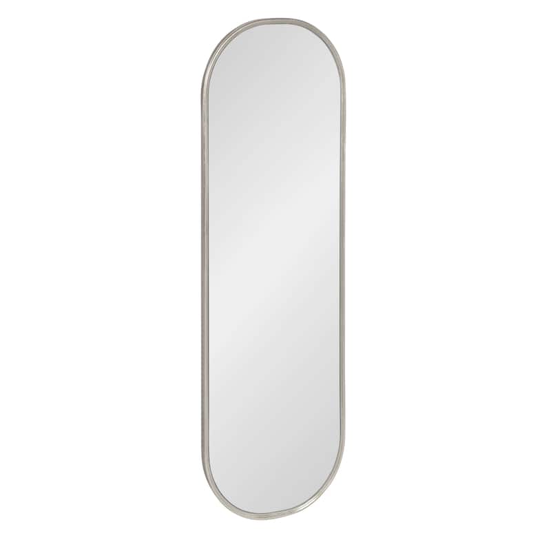 Kate and Laurel Caskill Capsule Framed Wall Mirror - 16x48 - Silver