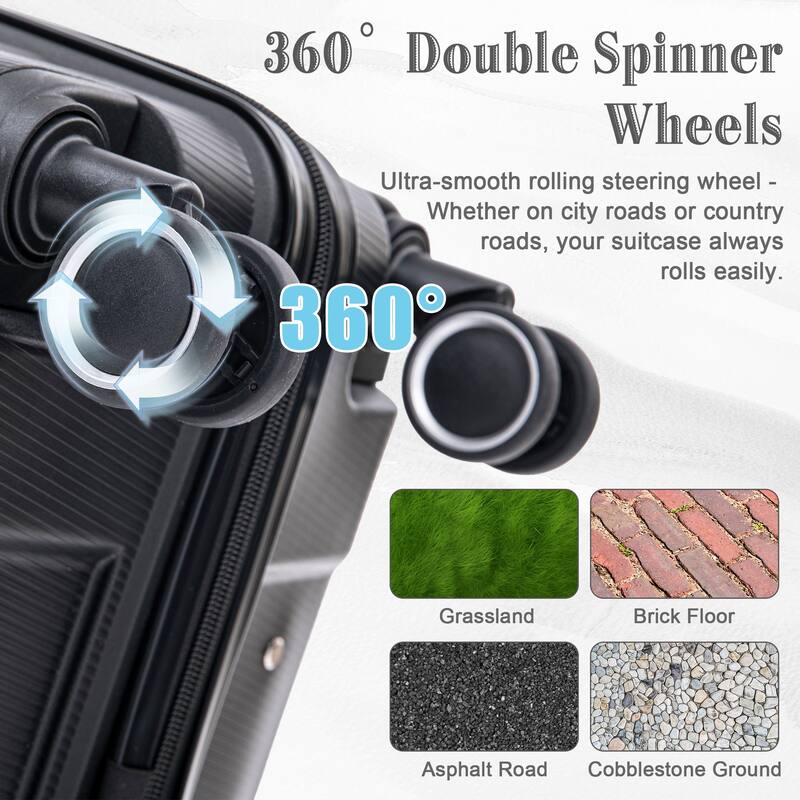 14IN 20IN 24IN 28IN 4 pcs/set in PP Spinner Wheel Luggage, Carry on Suitcase, Iron Pull Rod, Combination Password Lock