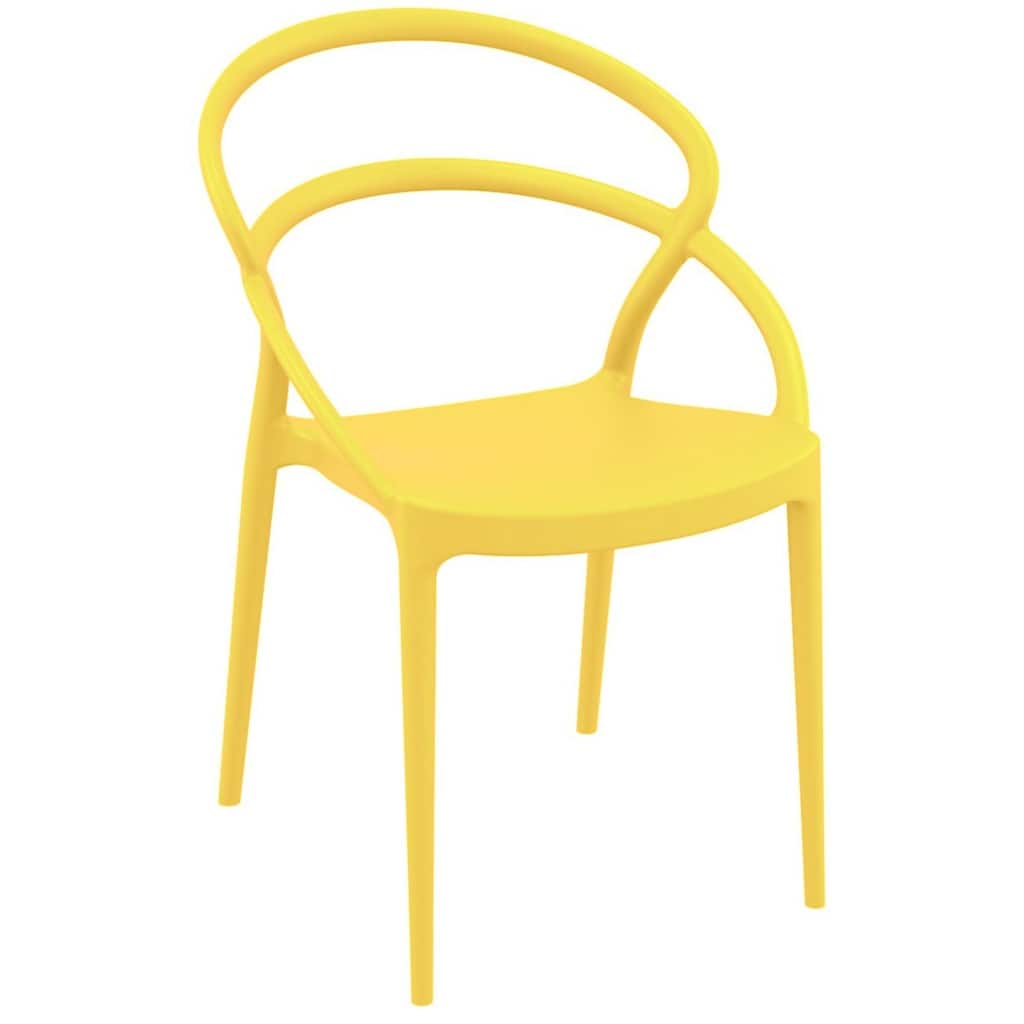 32.25" Yellow Outdoor Patio Round Dining Chair