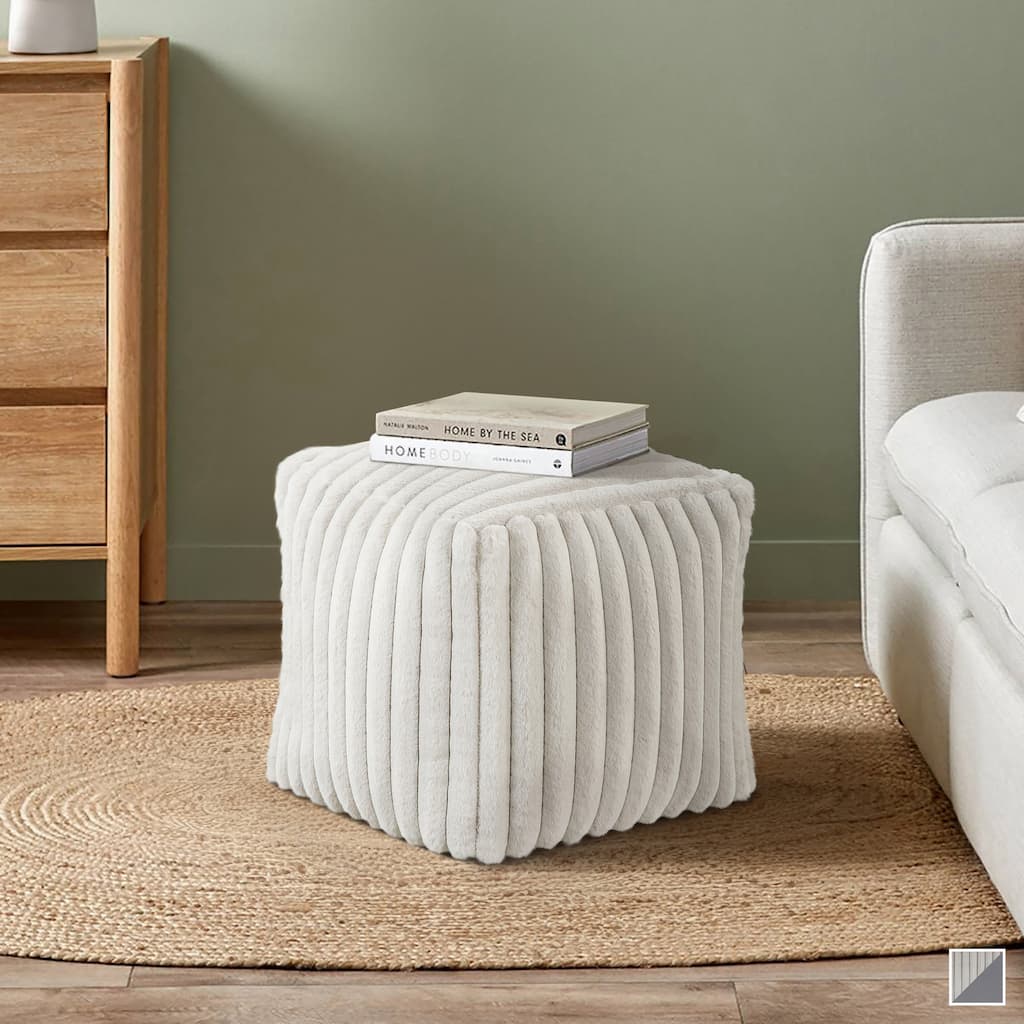 Ossela Fabric Square Pouf