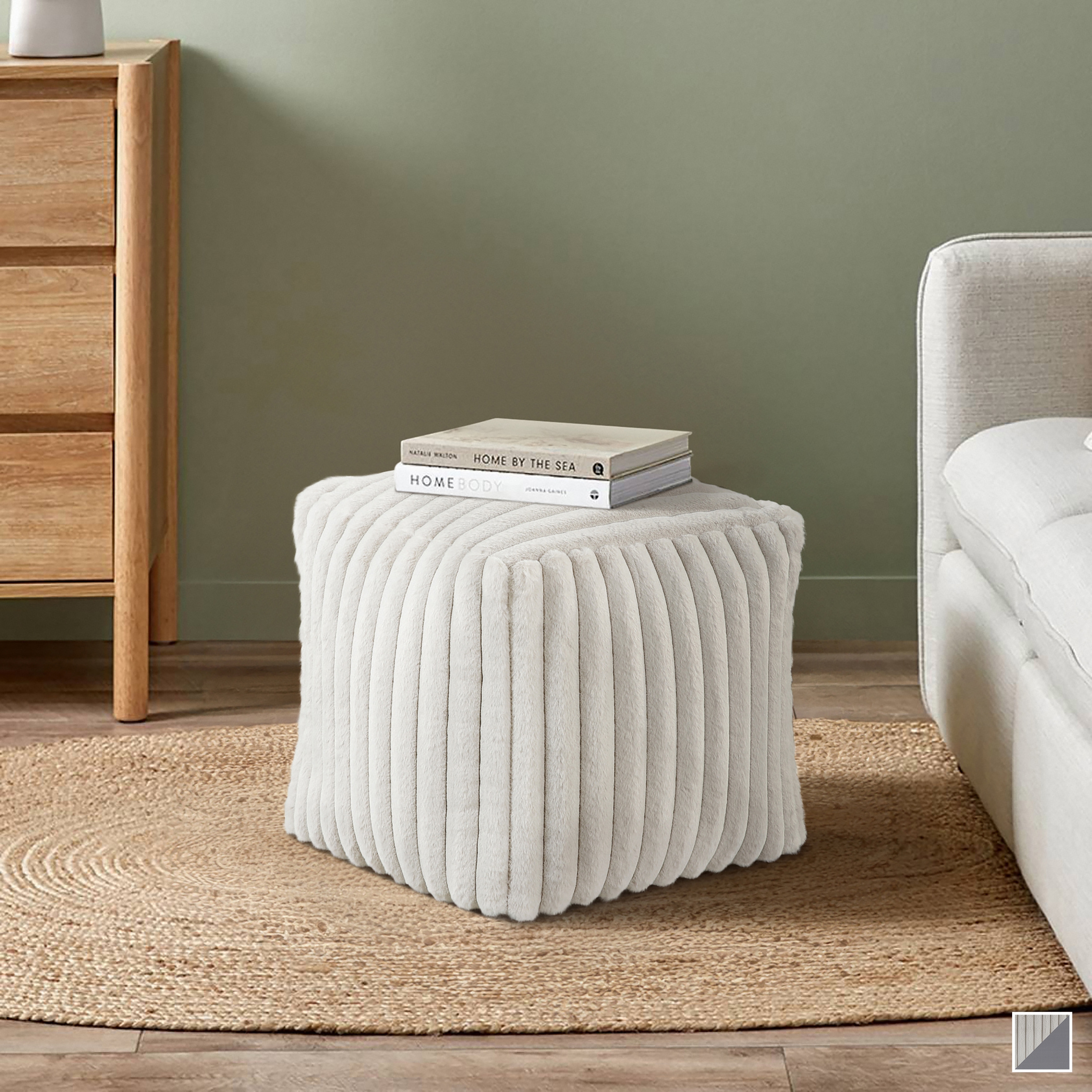 Fremont & Park Ossela Fabric Square Pouf