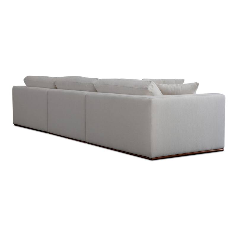 NADAAL STUDIOS Rio, 4-Piece Modular Sectional Sofa With Rubber Wood Base - 136.2"W x81.8"D x23.6"H