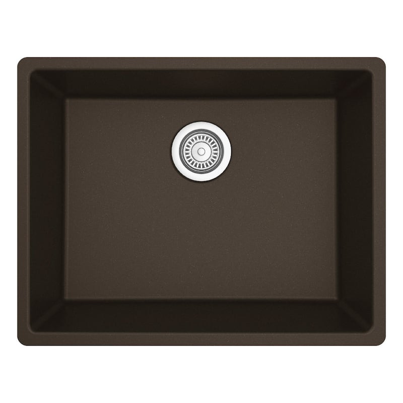 Karran Undermount 24.38 in Single Bowl Quartz Kitchen Sink - Brown