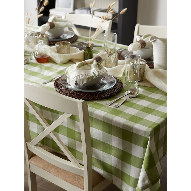 DII Stonewash Blue Buffalo Check Tablecloth