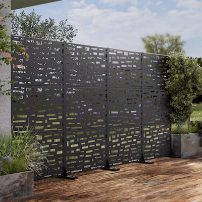 Outdoor Privacy Screen Metal Privacy Screen Panel Free Standing 72*35