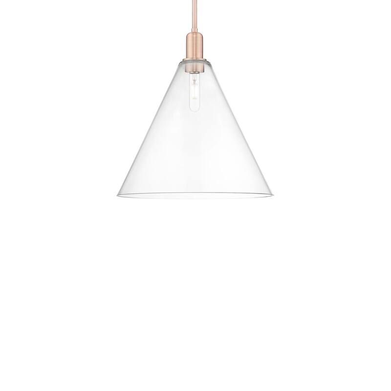 Innovations Lighting 716-1S-18-16 Berkshire Glass Pendant Berkshire - Antique Copper / Clear