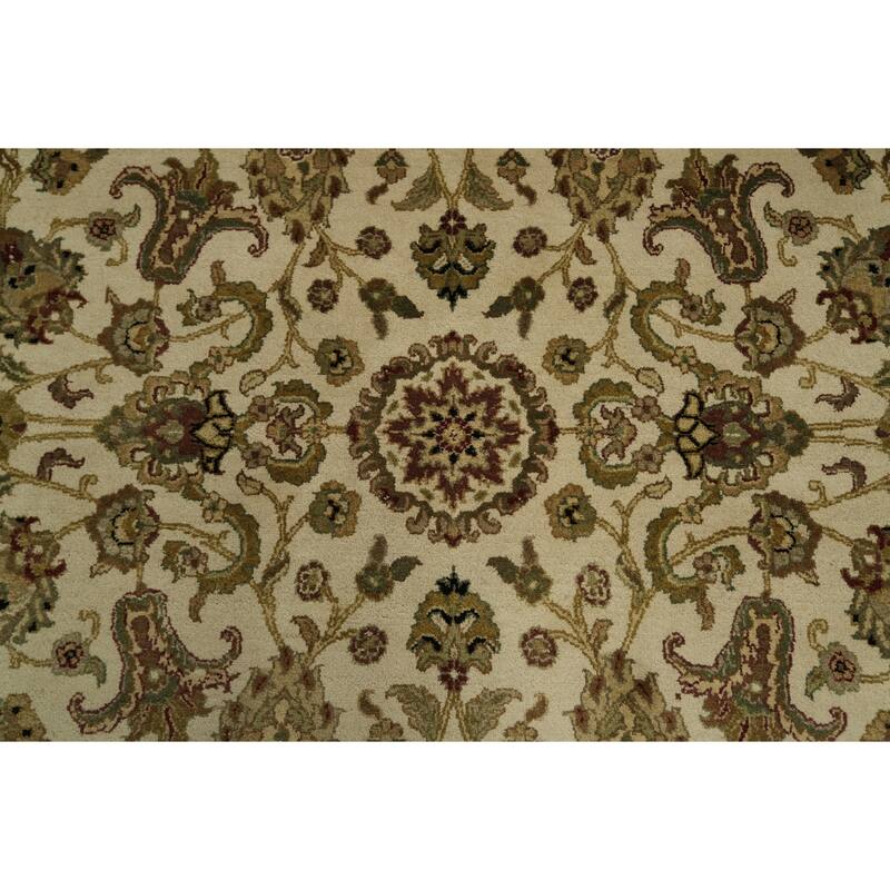 Hand Knotted Oriental 100% Wool Carpet Traditional All-Over Beige & Ivories Agra Area Rug - 10' 4'' X 8' 1''