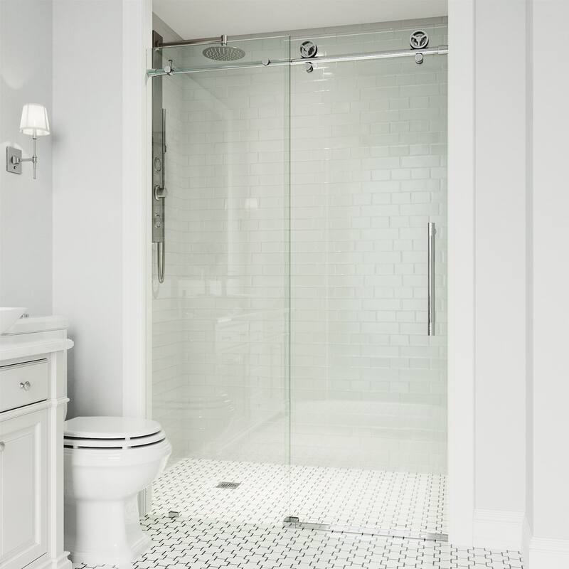 Vigo VG6044CL5276 Elan Cass 76" High x 52" Wide Sliding Frameless
