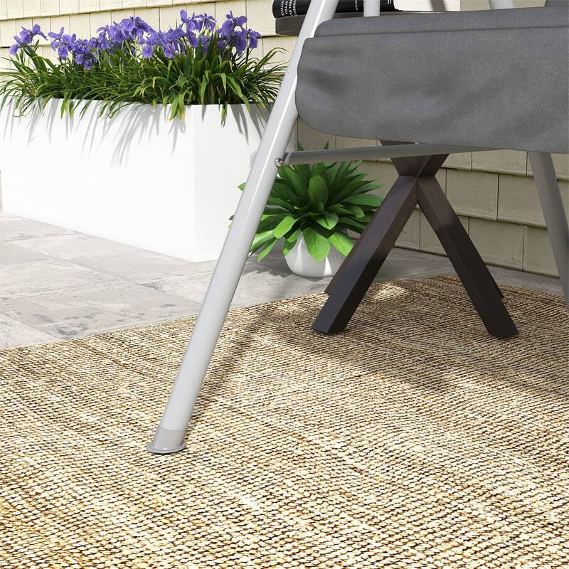 2-Seater Outdoor Patio Swing Chair with Adjustable Canopy - 69" L x 44" W x 65" H