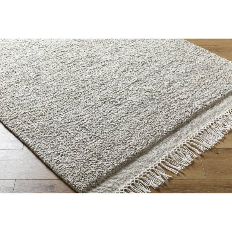 Joanne Casual Solid Color Wool Area Rug