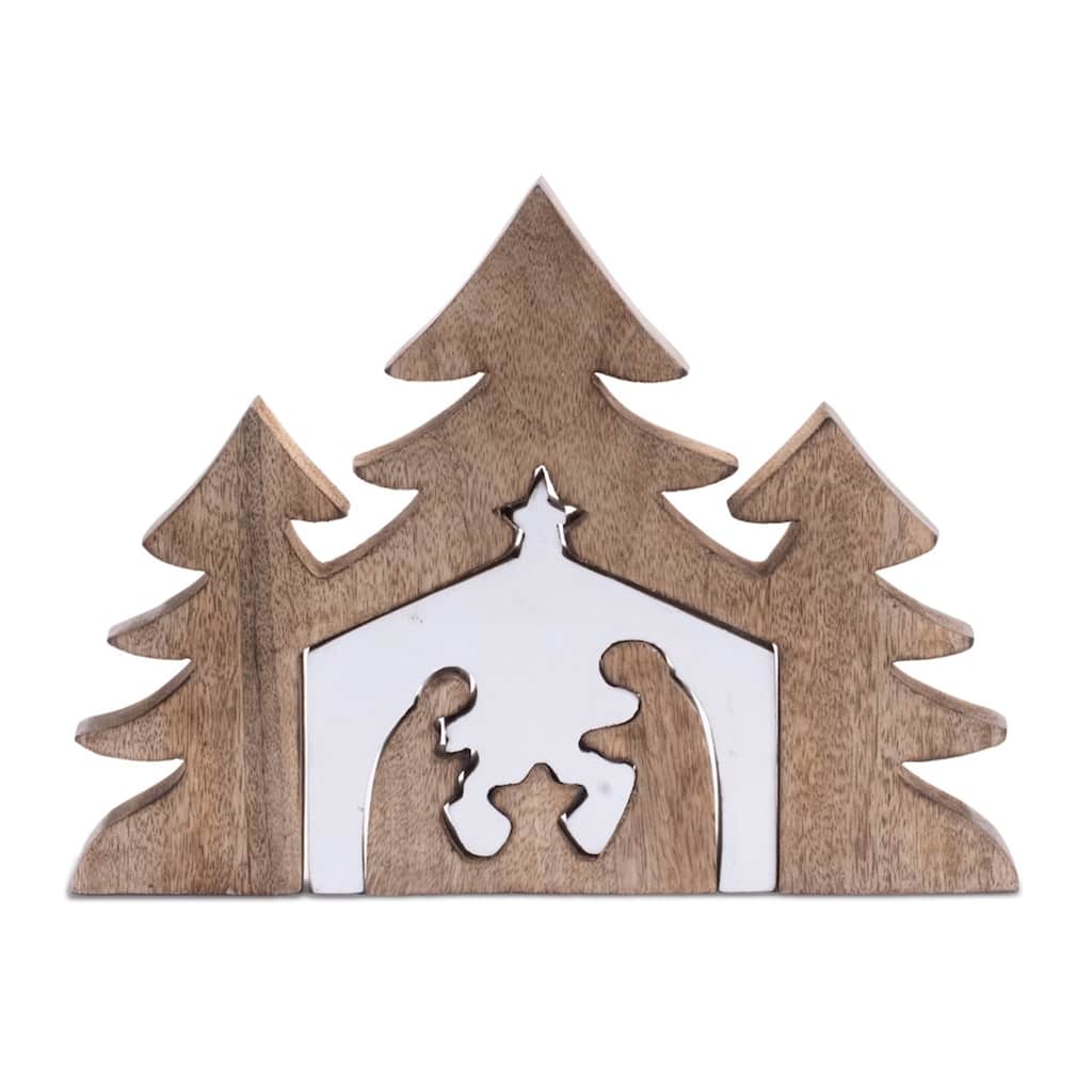 Wooden Christmas Nativity Tabletop Decoration - 12"