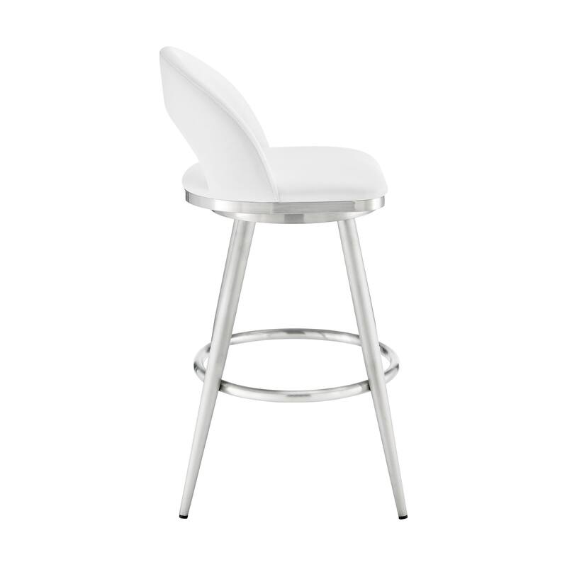 Charlotte Faux Leather and Metal Swivel Counter or Bar Stool