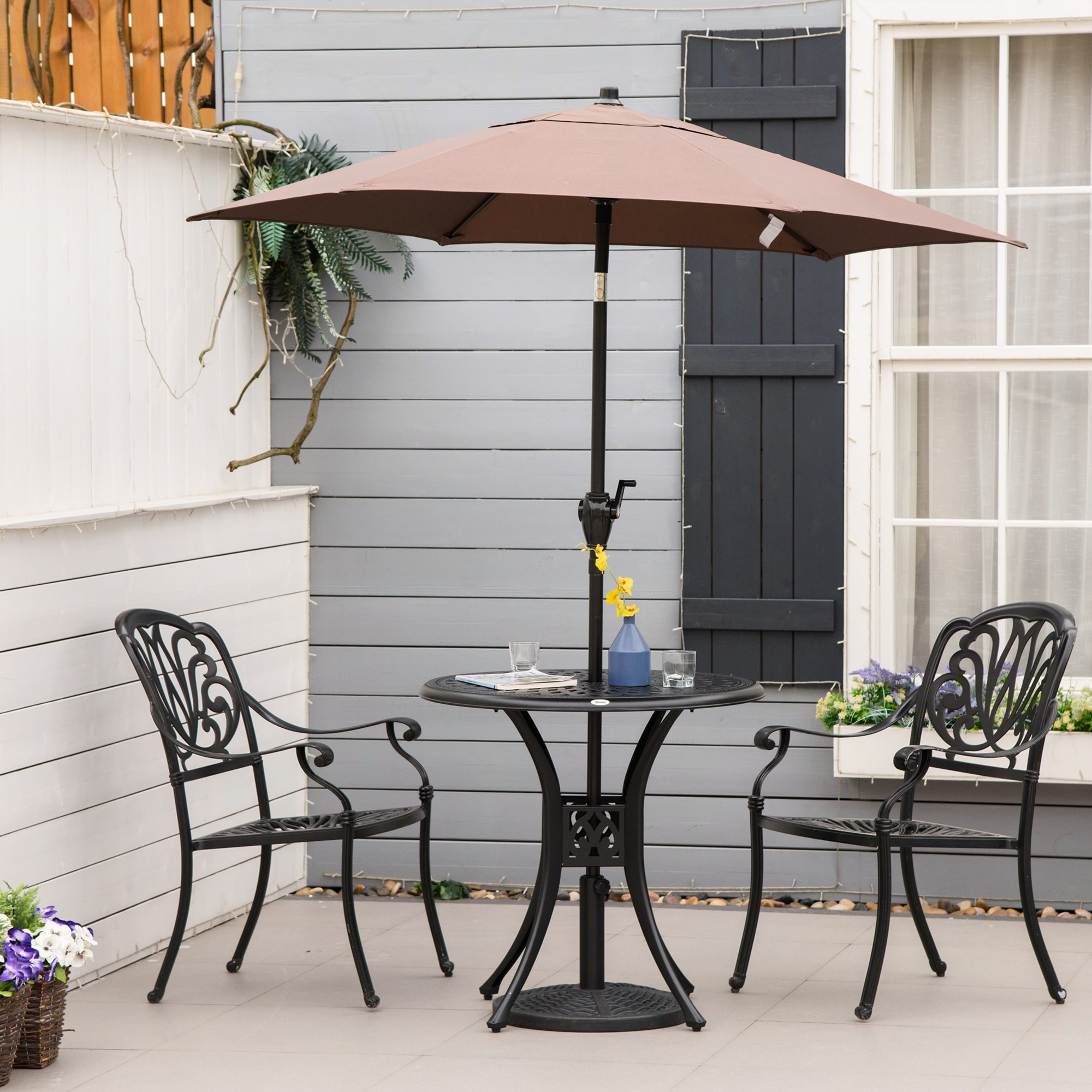 Outsunny 30" Round Patio Dining Table