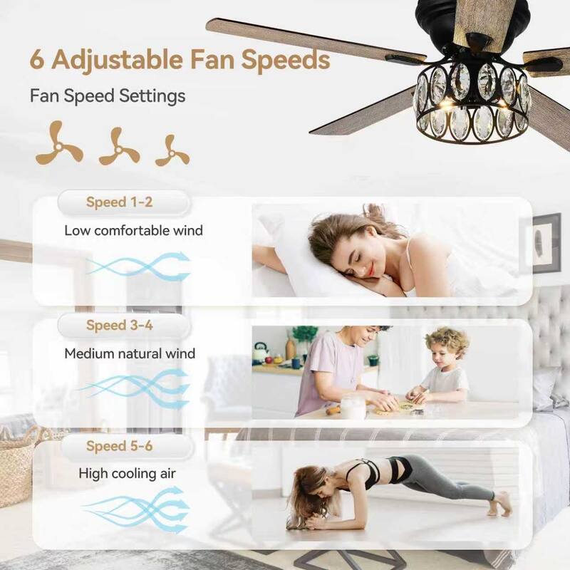 52" Flush Mount 5-Blade Ceiling Fan with Light Kit and Remote