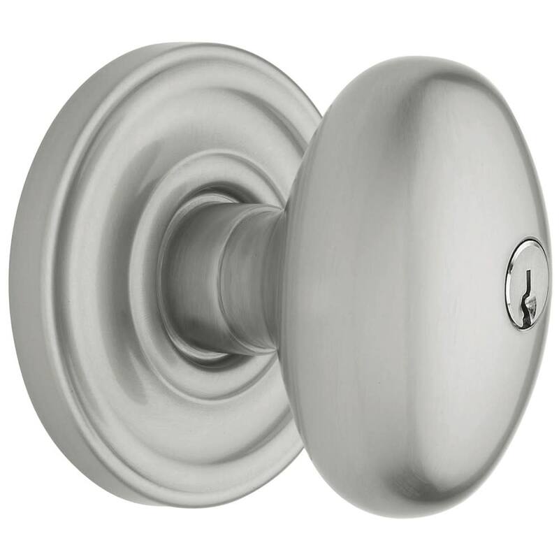 Baldwin Egg Style Keyed Entry Door Knob Set with Classic Rosette the