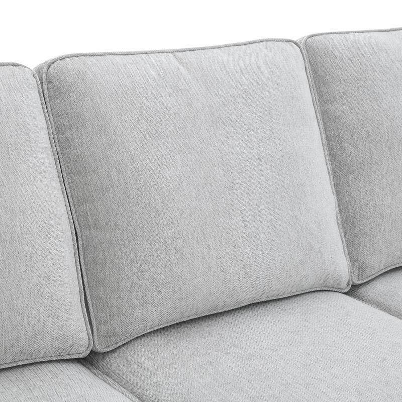 Furniture of America Maevy 2-Piece Taupe Chenille Sofa Set with Accent Pillows