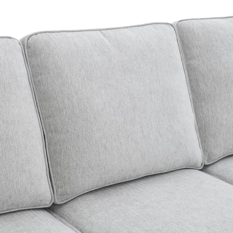 Furniture of America Maevy 3-Piece Taupe Chenille Sofa Set with Accent Pillows