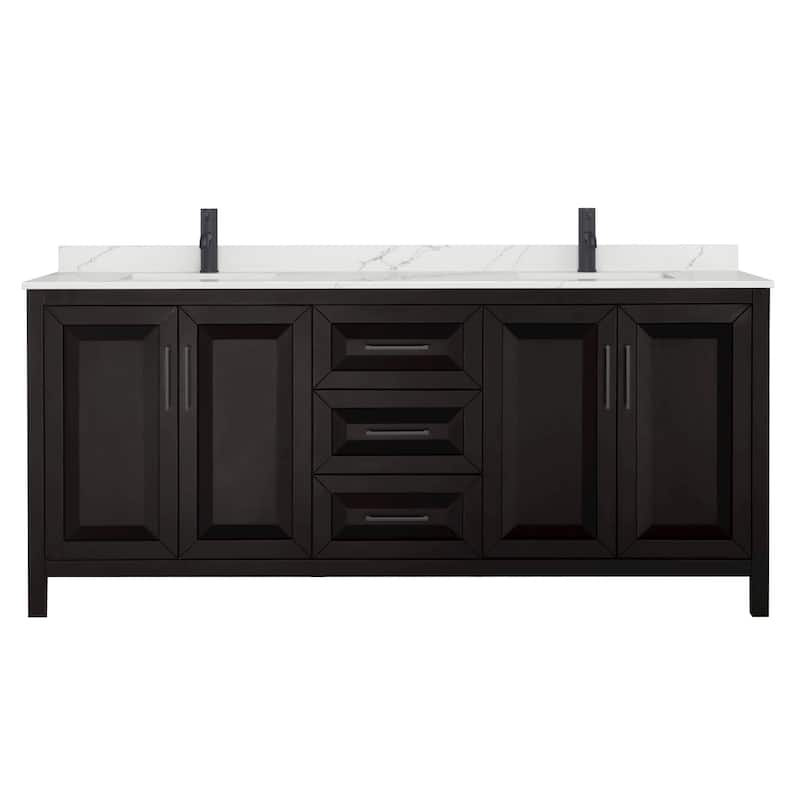 Daria 80-inch Double Vanity, Single Hole Quartz Top