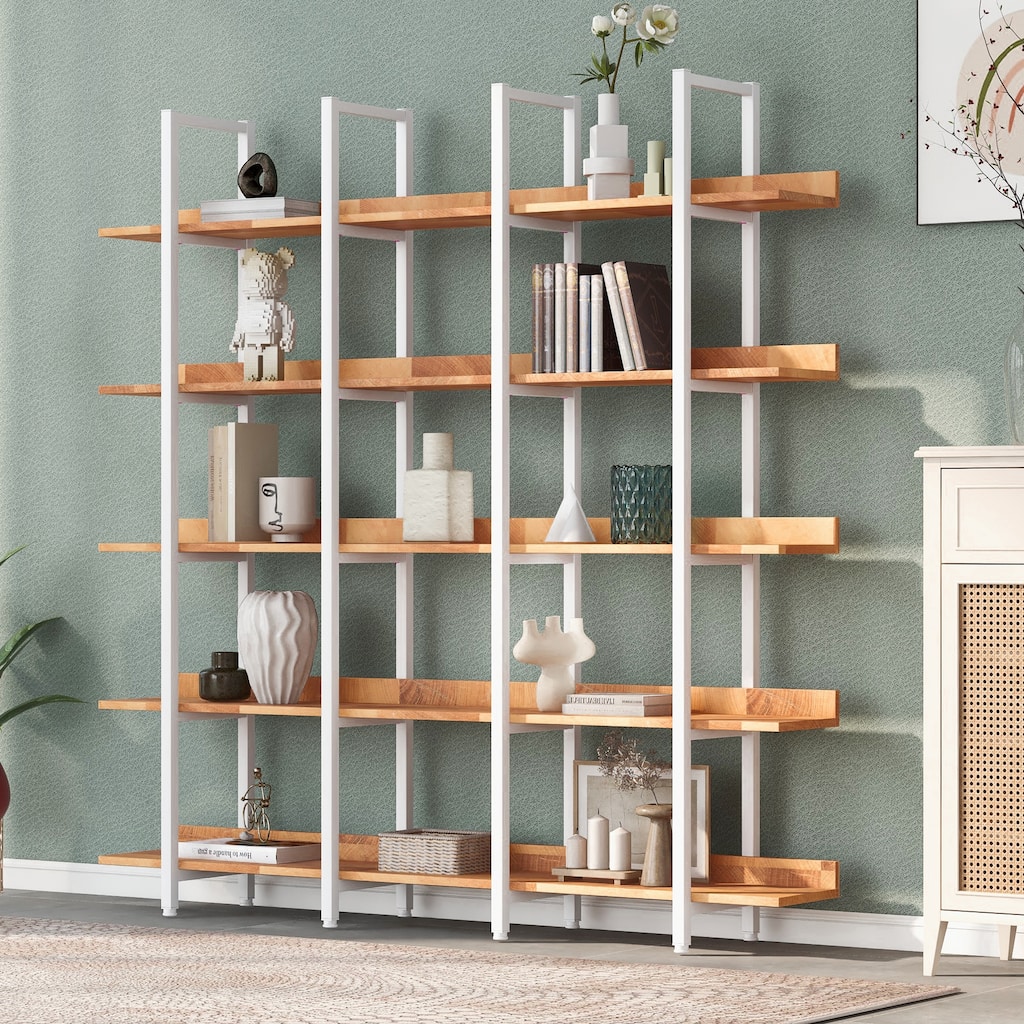5 Tier Bookcase Home Office Open Bookshelf