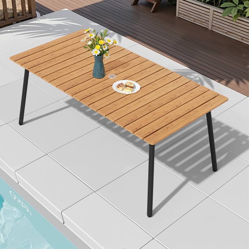 Pellebant Outdoor Aluminum Rectangular Dining Table