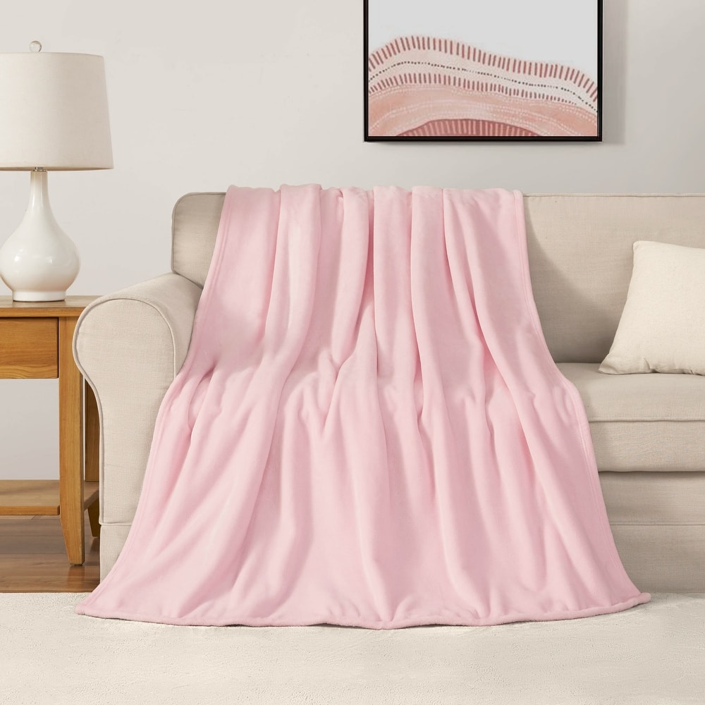The Sheet Lab Solid Plush Throw Blankets