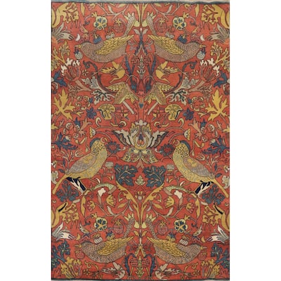 Hand Knotted Oriental 100% Wool Carpet Traditional All-Over Oranges & Rust Ziegler Area Rug - 11' 10'' X 9' 0''