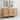 Linon Spence Natural Mango Wood Cane 3-Door Cabinet