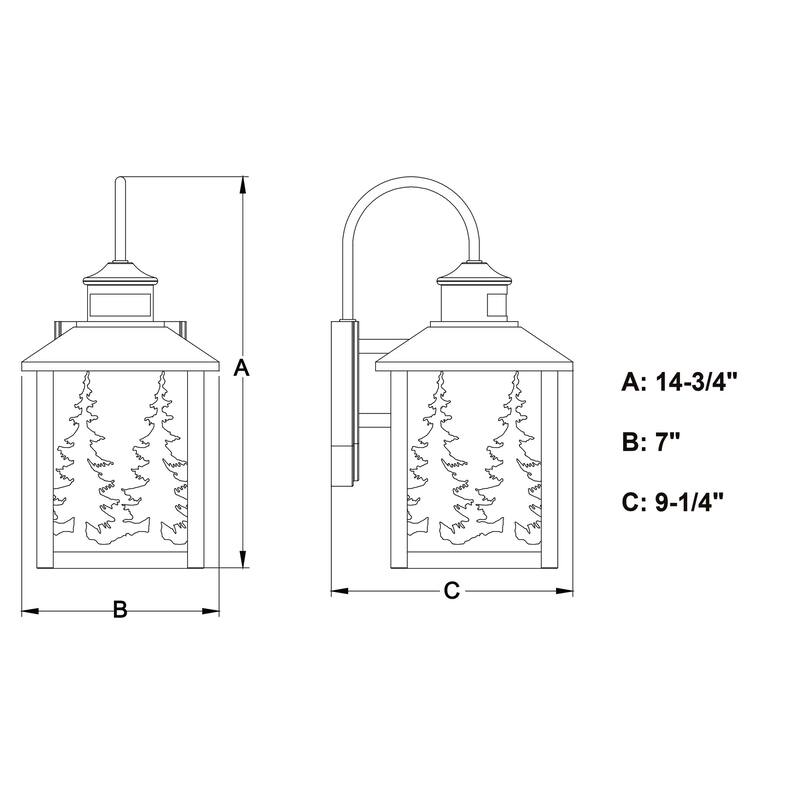 Roseto Brooks 15" Tall Outdoor Wall Sconce with Frosted Glass Shade