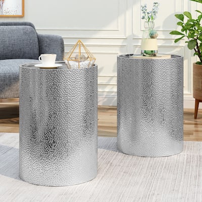 Brookhaven Hammered Accent Table (Set of 2) by Christopher Knight Home
