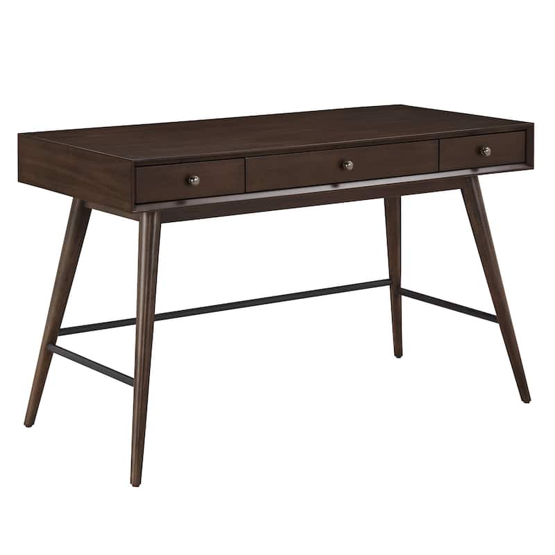 Aksel Wood 3-drawer Writing Desk by iNSPIRE Q Modern - Dark Walnut