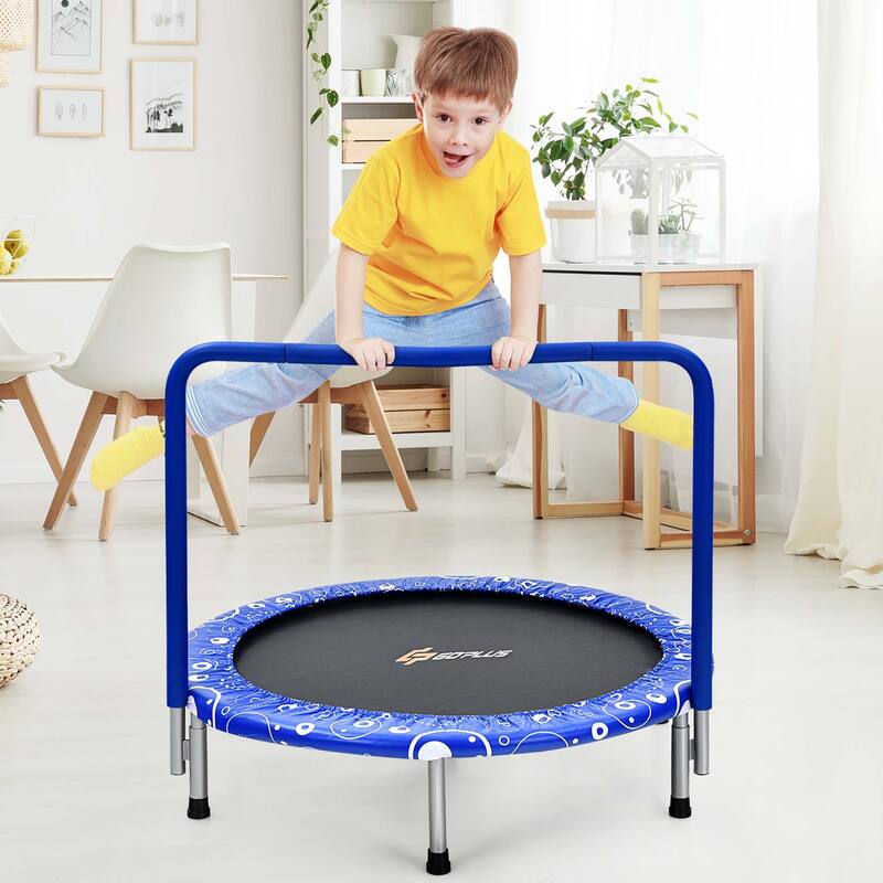 Costway 36'' Kids Trampoline Rebounder W/Full Covered Handrail & Pad