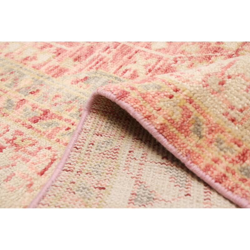 ECARPETGALLERY Hand-knotted Mamluk Dark Grey, Pink Wool Rug - 8'0 x 10'1