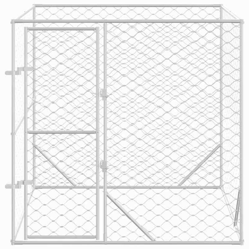 vidaXL Outdoor Dog Kennel Silver Multi-Size Galvanized Steel