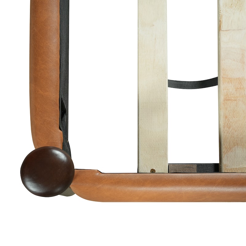 Christopher Knight Home - Sagemont PU Leather Upholstered Platform Bed with Tufted Headboard & Solid Wood Legs