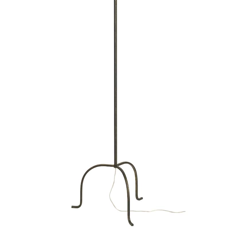 Nourison 66" Black Antiqued Wrought Iron Tripod Floor Lamp