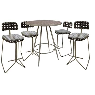 Outdoor/Indoor Metal Pub Set - Nikki 30" Bar Stools - 30" Seat Bar Height
