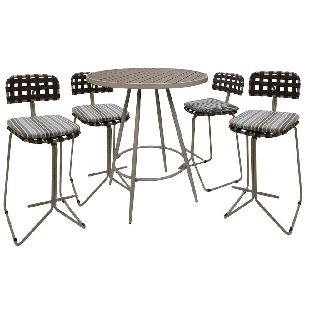 Outdoor/Indoor Metal Pub Set - Nikki 30" Bar Stools - 30" Seat Bar Height