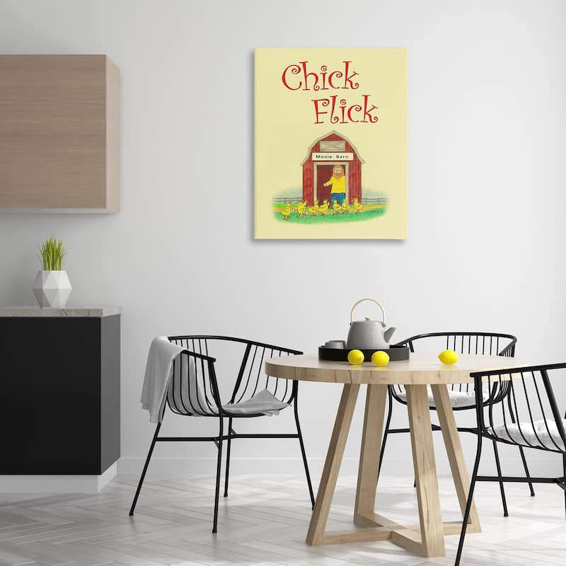 Stupell Chick Flick Vintage Pun Canvas Wall Art Design By Roger Straub