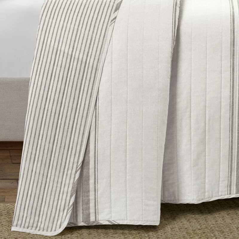 Lush Decor Farmhouse Stripe 3 Piece Quilt Set