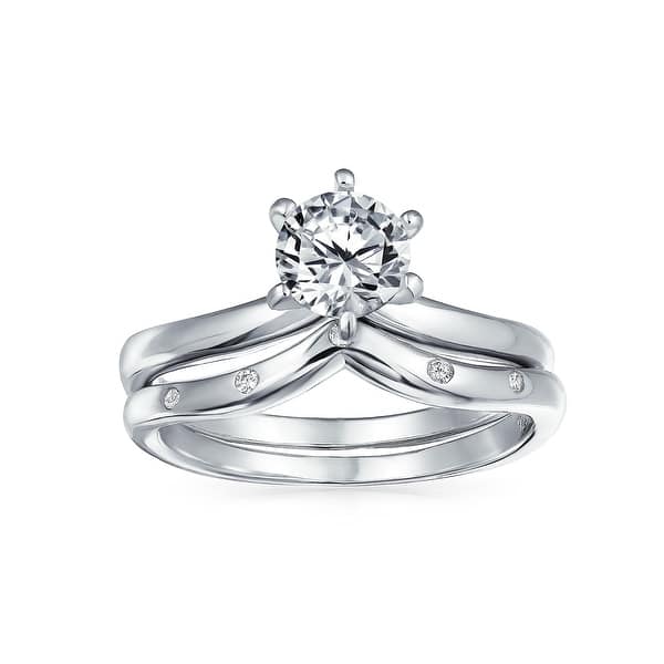 1Ct Solitaire With Accents Diamond Engagement//Wedding Ring 925 Sterling Silver