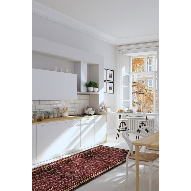 ECARPETGALLERY Hand-knotted Andelz Dark Red Wool Rug - 2'4 x 10'11