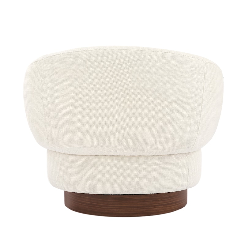Set of 2 Modern Swivel Barrel Accent Chair with Solid Wood Base with Chenille Upholstery Armchair