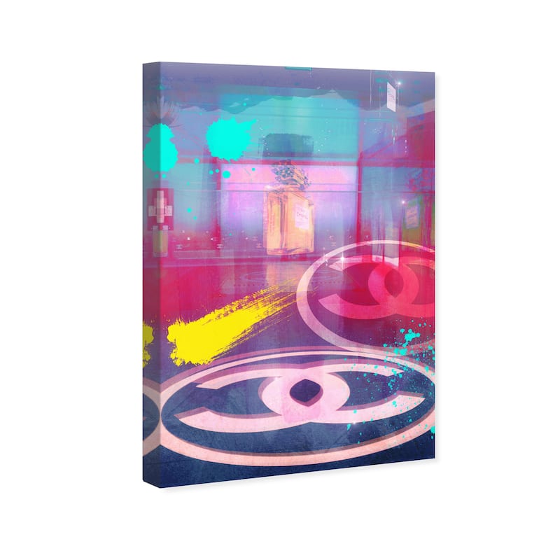 Wynwood Studio Canvas Fashion and Glam My Ginza Office Pink and Cyan Glam Wall Art Canvas Print