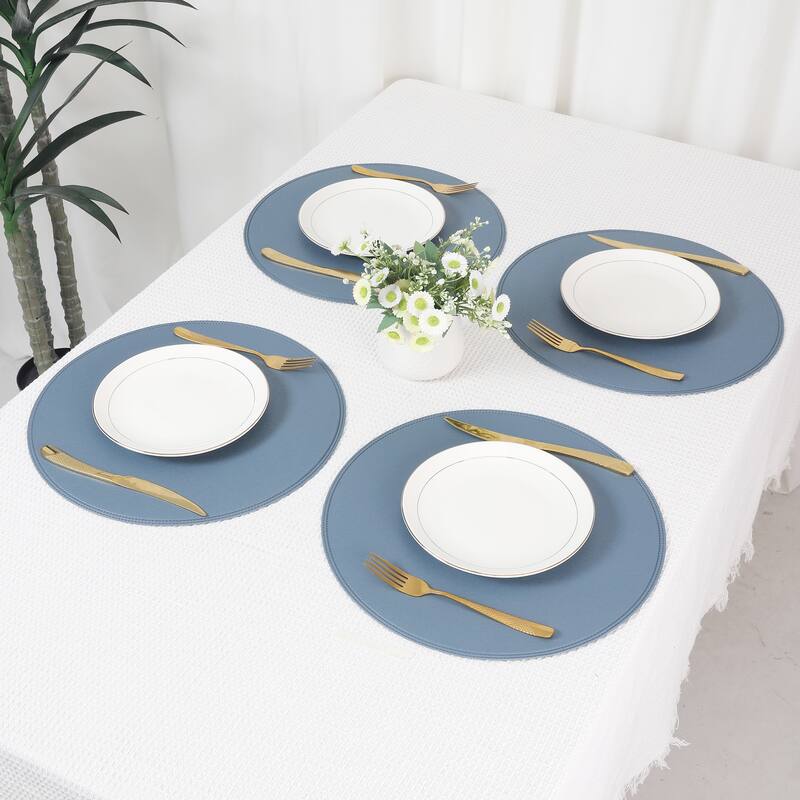 Set of 6 Placemats, Faux Leather Placemats for Kitchen Dining Table Decor Heat Resistant Table Placemats Wipeable Table Mat