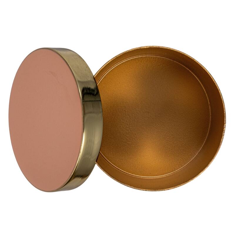 Enameled Metal Box with Shiny Interior - 4.0"L x 4.0"W x 3.0"H