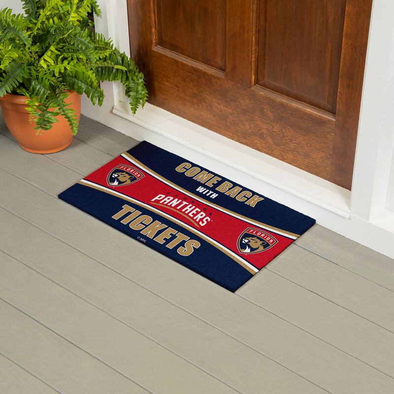 Edmonton Oilers 28 in. x 16 in. PVC "Come Back With Tickets" Trapper Door Mat